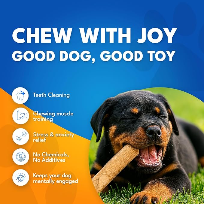 Set 3 of Coffee Wood Dog Chew Toy – Coffee Chew Stick for Small Dogs - Teeth Cleaning & Stress Relief – Safe, Durable & Eco-Friendly Dog Chew Toy (Small - Under 32 lbs)