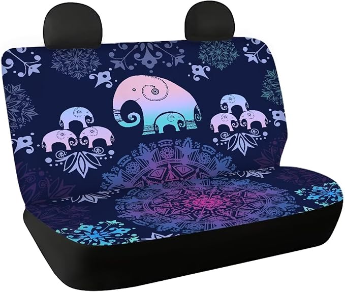 AFPANQZ Elephant Mandala Holiday Starfish Car Seat Cover Polyester Fabric Protector Accessories Soft Washable Decorations Cloth Backseats Rear Seat Cushion Protection