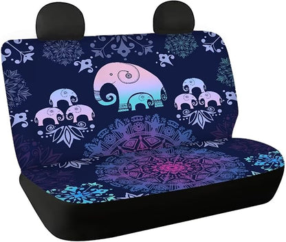 AFPANQZ Elephant Mandala Holiday Starfish Car Seat Cover Polyester Fabric Protector Accessories Soft Washable Decorations Cloth Backseats Rear Seat Cushion Protection