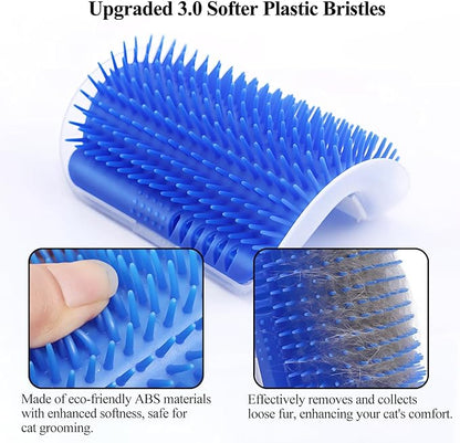 Kingtree Cat Corner Scratcher Self Groomer with Catnip, 2 Pack Softer Cat Face Scratchers Wall Corner Grooming Massage Combs for Long & Short Fur Cats