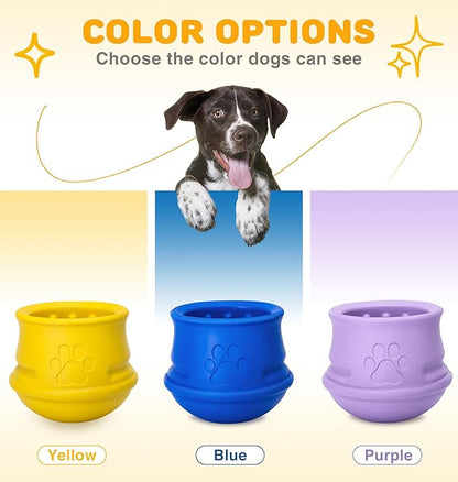 Dog Enrichment Toys, Interactive Puzzle Toys for Dogs - Nature Rubber & Durable Dog Toys, Dog Toys to Keep Them Busy, Slow Feeder - Frozen Dog Treat Toy, Dishwasher Safe, Lemon, M