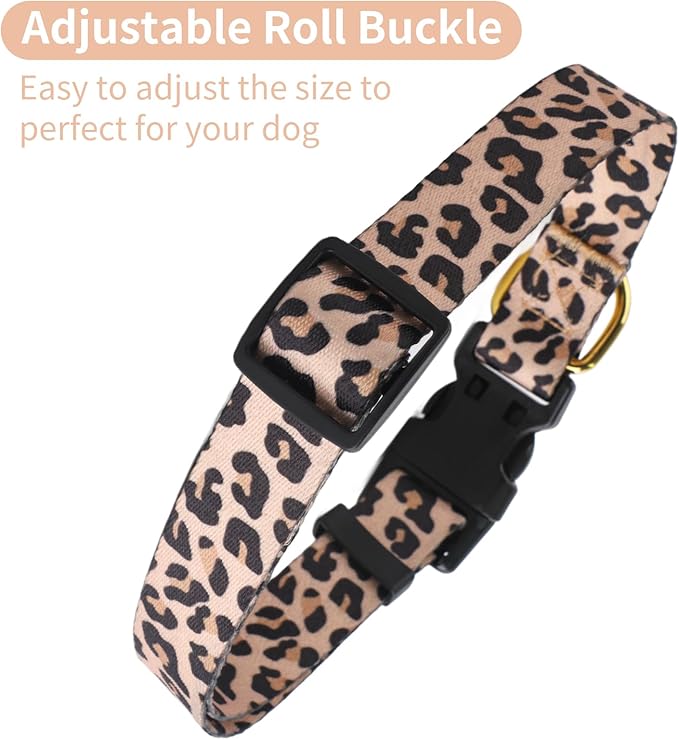 QQPETS Adjustable Soft Dog Collar: Print Flower Pink Multicolor Cute Patterns for XS Small Medium Large Pet Girl Boy Puppy Walking Running Training