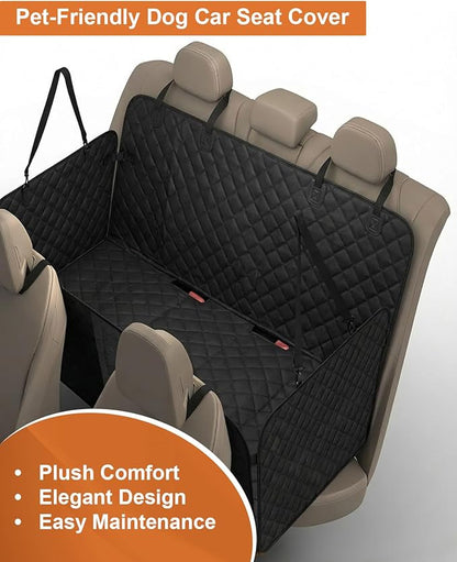 Upgraded Dog Car Seat Cover for Back Seat 600D Heavy Duty Waterproof & Scratchproof Pet Hammock, Non-Slip Back Seat Protector for Dogs, Universal Fit for Cars, SUVs & Trucks