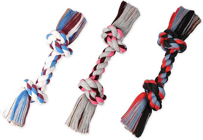 Mammoth Pet Products Flossy Chews Color Rope Bone-Premium Cotton-poly Rope Toy for Dogs-Bone Dog Rope Toy-Interactive Dog Tug Toy-Tug Dog Chew Toy for Large-X-Large Dogs-Colossal 19”,beige(20066F)
