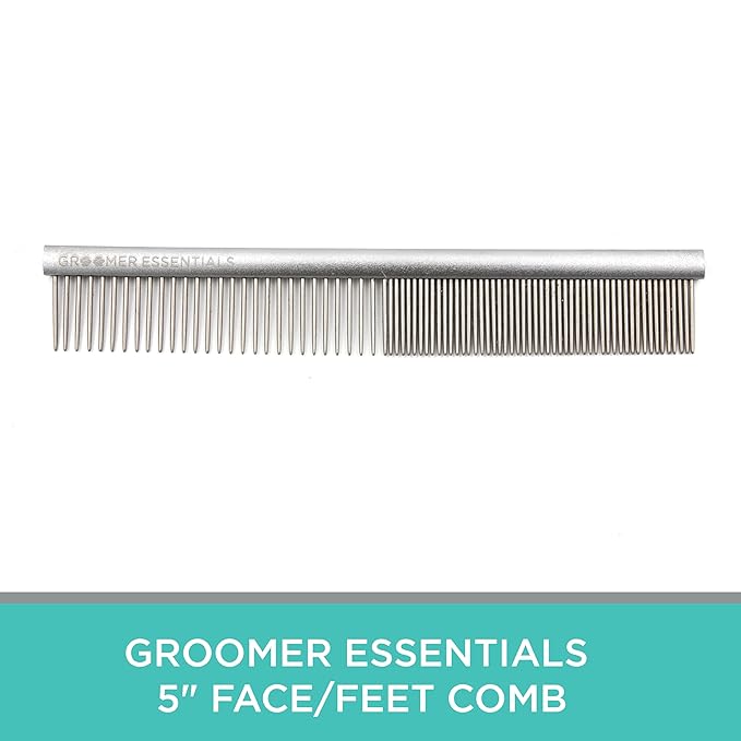 5" Face and Feet Comb - Finishing and Fluffing Comb - Perfect for Detail Work on Delicate Faces and Feet - Features Anti-Scratch Teeth