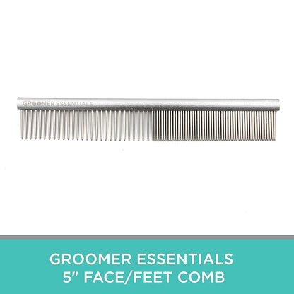 5" Face and Feet Comb - Finishing and Fluffing Comb - Perfect for Detail Work on Delicate Faces and Feet - Features Anti-Scratch Teeth