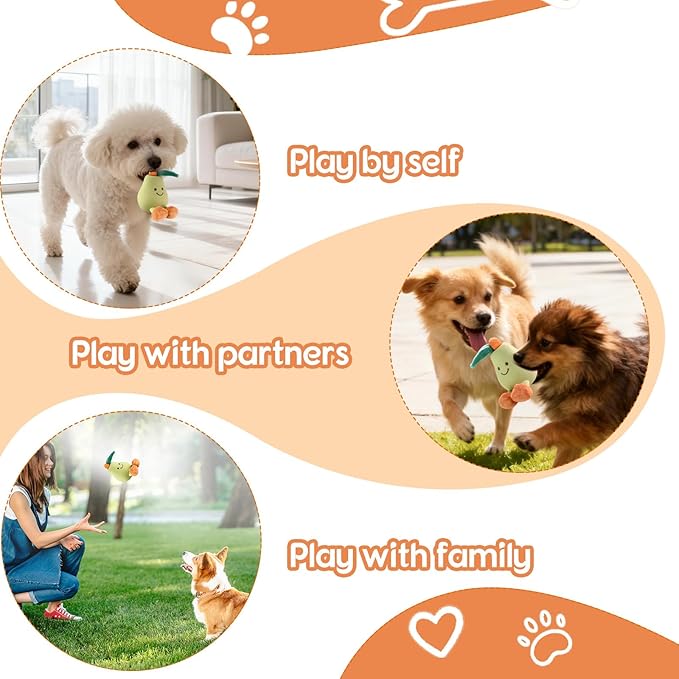 Pet Dog Cat Chew Toy: Fun, Playful, Cute, and Durable (Green Pear)