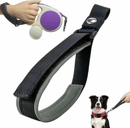 Wrist Strap for Retractable Dog Leash – Adjustable Safety Band with Soft Neoprene Lining and Lockable Hook for Short-Distance Control，Space Gray