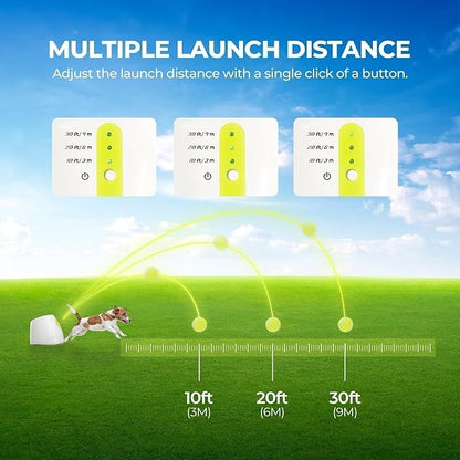 ALL FOR PAWS Automatic Dog Ball Launcher, Interactive Fetch Toy for Small to Medium Dogs, Pet Thrower Machine for Indoor & Outdoor Play, 3 Pcs 2-Inch Balls Included