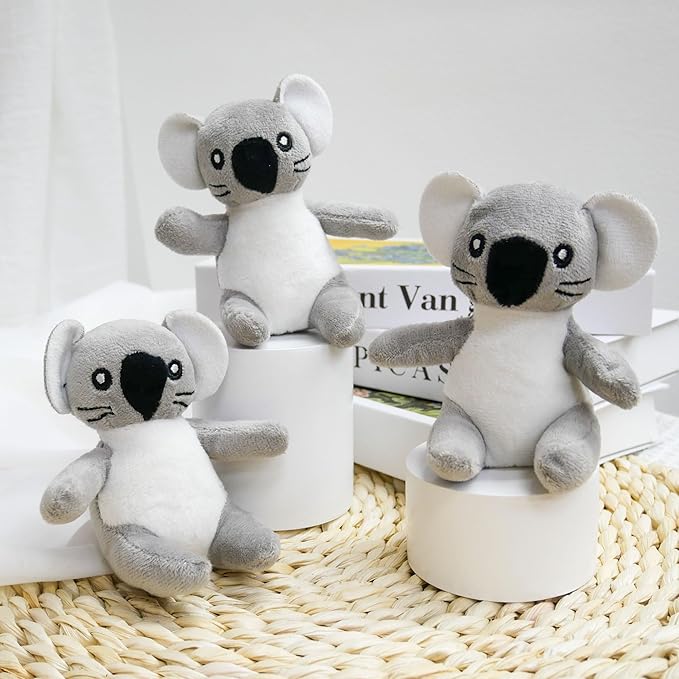 Koala Plush Dog Toy Squeaky Toy, Interactive Hide and Seek Replacement Dog Toys for Small & Medium Dogs (3Pcs Squeaky Koala)