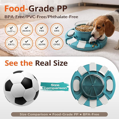 KADTC 2 Levels of Challenge - Dog Puzzle Feeder Toy - U.S. Brand - Design Push-to-Release Treat Dispenser for Small Medium Large Dogs Boredom Buster, Puppy Mental Stimulation Enrichment Puzzles Toys