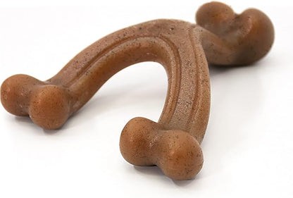 Nylabone Gourmet Style Wishbone Strong Chew Toy for Dogs, Bacon Flavor, Small - Up to 25 lbs, 1 Count