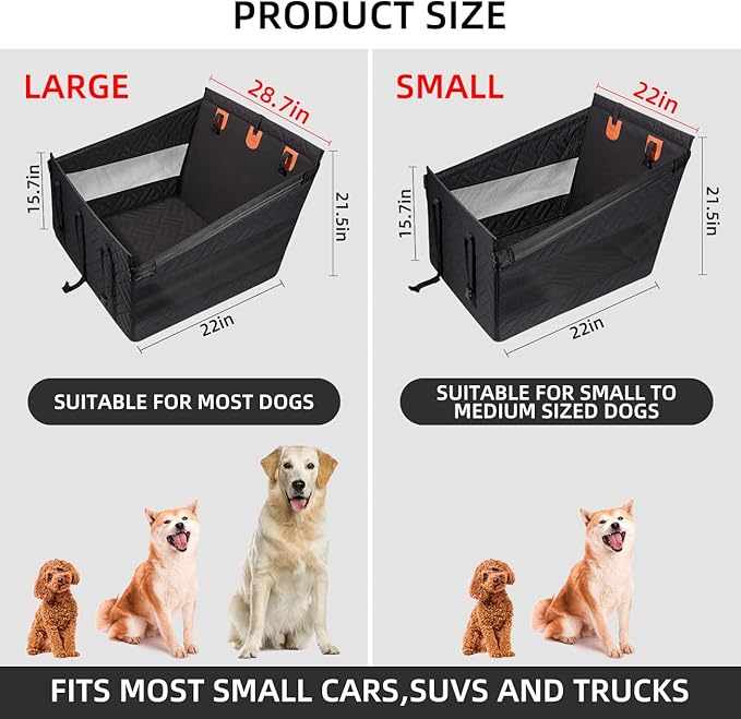 TKYZ Medium Dog Car Seat,Back Seat Extender for Dogs,Waterproof Large Dog Seat Cover for Backseat, Pet Bed for Car Hammock(Grey-s)