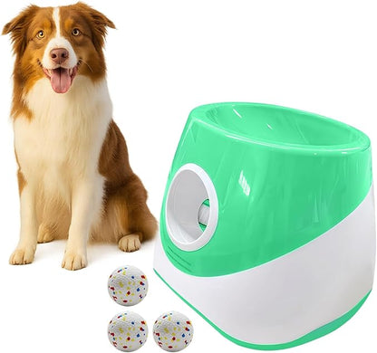 Automatic Dog Ball Thrower, Dog Ball Thrower with 3 Tennis Balls and 3 Adjustable Distance20-46Inch, Interactive Balls Throw for Small Dogs
