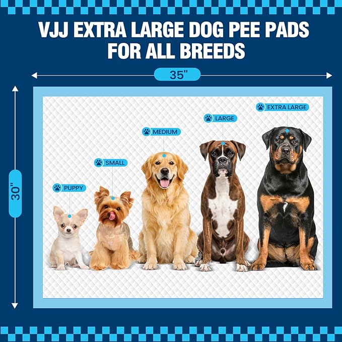 Puppy Pads XL 30"x35", 50 Count Pee Pads for Dogs Large for Doggie&Cats, Disposable Dog Pee Pads Extra Large, X-Large Potty Pads for Indoor, Outdoor Use