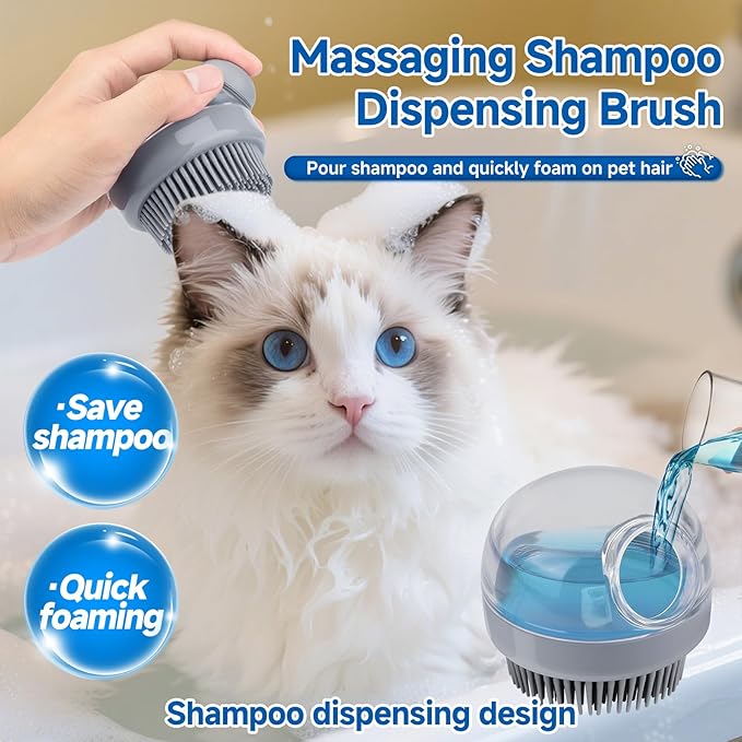 Pet Steam Brush for Dog & Cat – 3-in-1 Spray Hair Removal Comb for Shedding & Grooming, Softens Fur & Reduces Static – Water Brush for Long & Short Coats, Bath-Hating Pets, Includes Waterless Shampoo