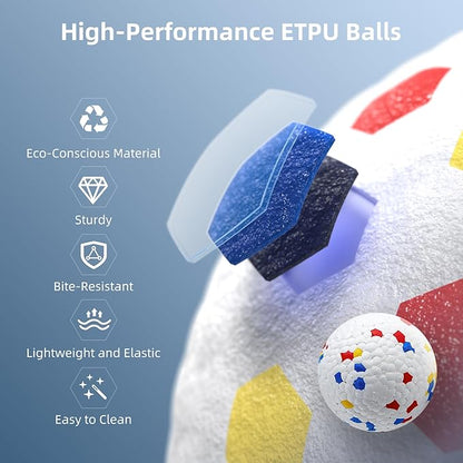 uahpet Automatic Ball Launcher for Dog with Obstacle Detection, 20ft-80ft Adjustable Distances Ball Thrower Launcher for Medium & Large Dogs with 3Balls (2.5 inches)