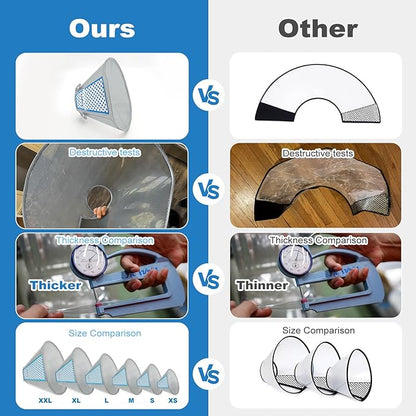 Supet Dog Cone Collar to Stop Licking, Elizabeth Recovery Collar After Surgery for Large, Medium, Small Dogs, Pet Head Cone Alternative
