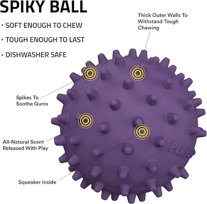 Playology Dog Toys | Spiky Chew Ball for Medium Dogs | Bacon Scented Toy for Tough Chewers - Easy to Clean and Made from Non Toxic Materials