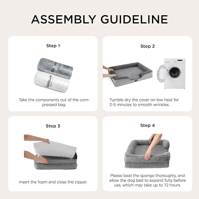 Bedsure Orthopedic Dog Beds for Small Dogs - Washable Small Dog Cat Bed Waterproof, Comfort Pet Couch Sofa with Washable Removable Cover, Pets Bed with Nonskid Bottom, Hazel, 24"