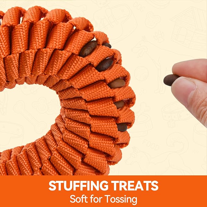 AUSCAT Carrot Dog Toy, Rope Toys for Dogs, Durable Tug of War Toy with Squeaker, Braided Rope Dog Toy, Braided Teething Toys for Small and Medium Dogs, not for Aggressive Chewers