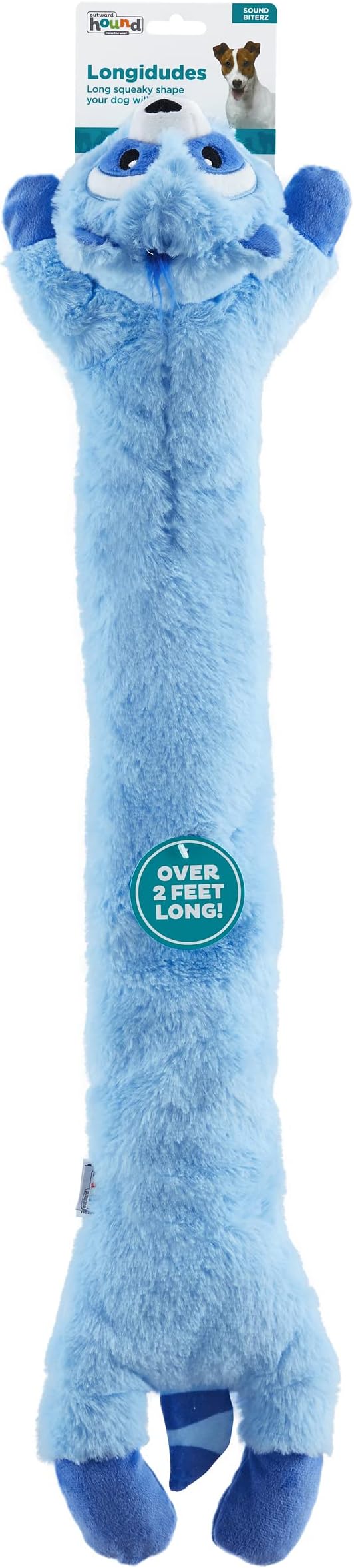 Outward Hound Longidudes Raccoon Plush & Squeaky Dog Tug Toy