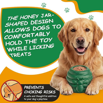 2 Pack Large Dog Toys for Aggressive Chewers, Dog Treat Dispensing Toy to Keep Them Busy, 2-in-1 Fillable Holder with 2 Cups and Food-Dispensing Lids for Large Medium (Yellow,Green)