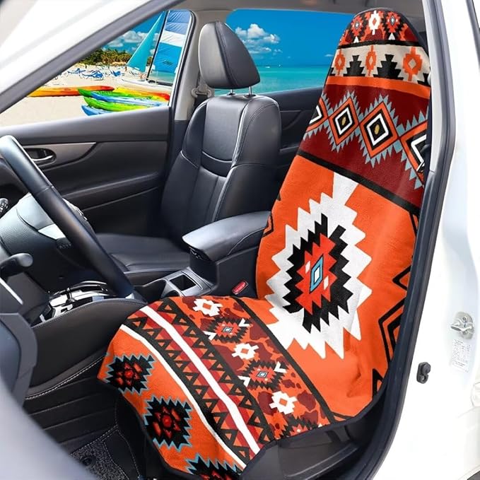 Coldinair Southwest Indian Antique Waterproof Towel Car Seat Covers,Beach Sweat Car Seat Protector Front Seats Only Universal Fit for Trucks