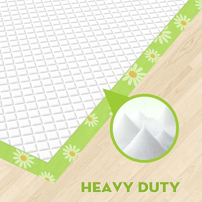 CROCI Pee Pads for Dogs 30x36in Daisy Pattern, Puppy Pads with Adhesive Tabs Super Absorbent Up to 10 Cups, Disposable (40 Counts)