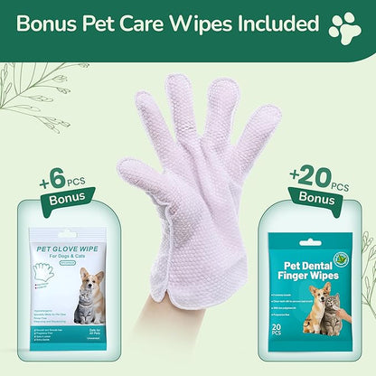 NAVZA® Dog Wipes for Dogs and Cats - Extra Large & Thick Pet Wipes, Moisture-Rich Hydrating Wipes, Hypoallergenic & Rinse-Free Wipes for Body, Face, Paws, Butt, Ears & Eyes - (7.87 x 7.87 in)