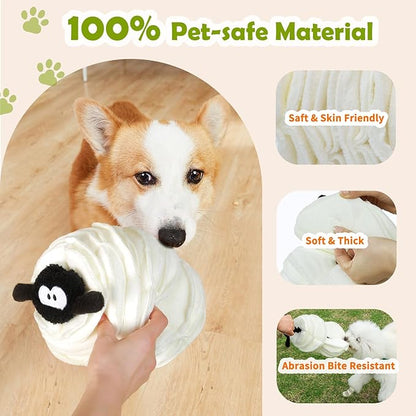 Sheep Shape Snuffle Toy for Dogs - Interactive Puzzle Feeder & Treat Dispenser, Slow Feeder Mat for Puppies to Relieve Boredom & Anxiety (Upgraded Squeaky Lamb Ball) (Others)