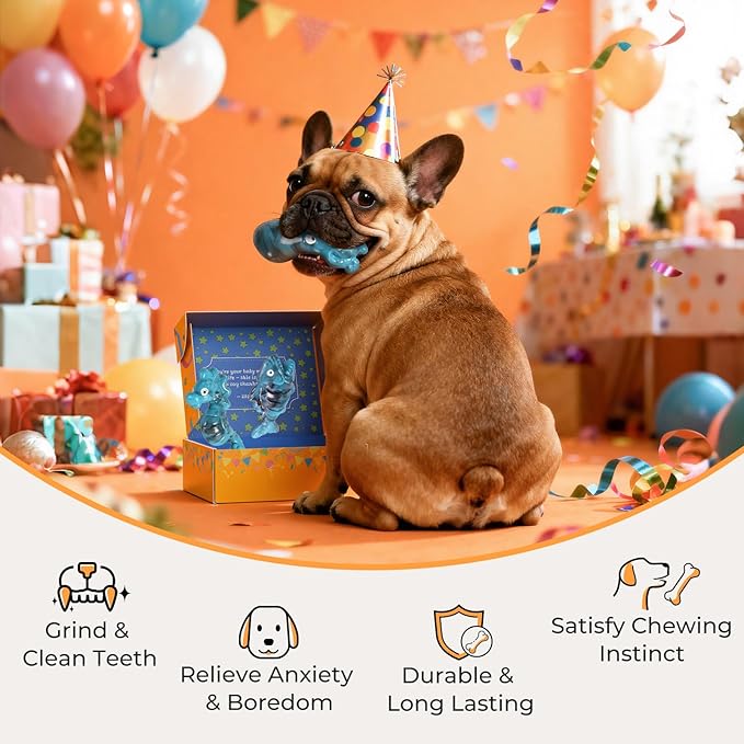 Dog Toys for Aggressive Chewers: 3 Pack Dog Chew Toys for Medium Large Dogs, Bacon Flavored Indestructible Dog Toy, Dense Nylon Tough Dog Toy to Keep Them Busy, Reduce Boredom