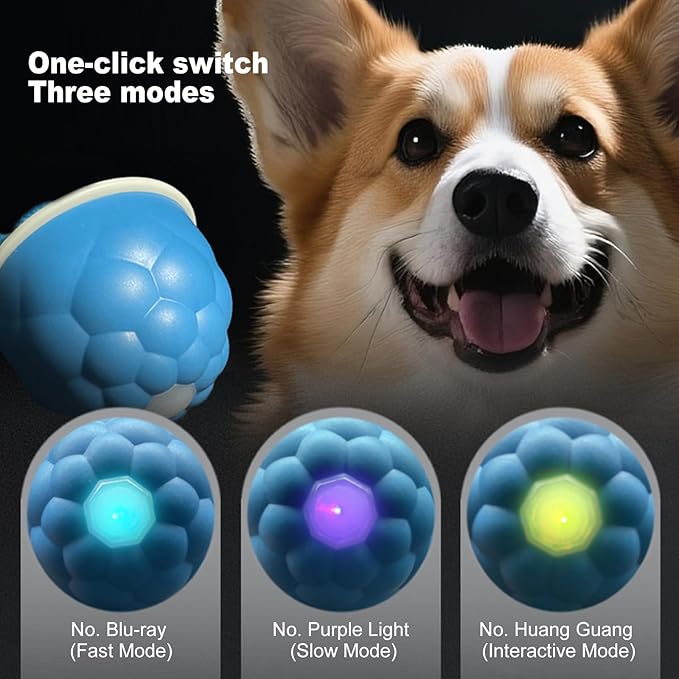 Interactive Dog Toys, Dog Ball Laun-Cher - 2026 Upgraded Motion Activated Automatic Rolling Ball Toys for Small/Medium/Large Dogs Balls for Boredom to Keep Them Busy with Dog Toy Balls (Blue)