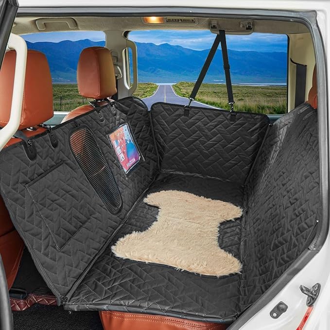 Dog Car Back Seat Cover for Chevrolet Colorado GMC Canyon 2023 2024, Waterproof Scratch Proof Non Slip Pet Hammock Plush Patch Zipper Durable Soft Pet Protector