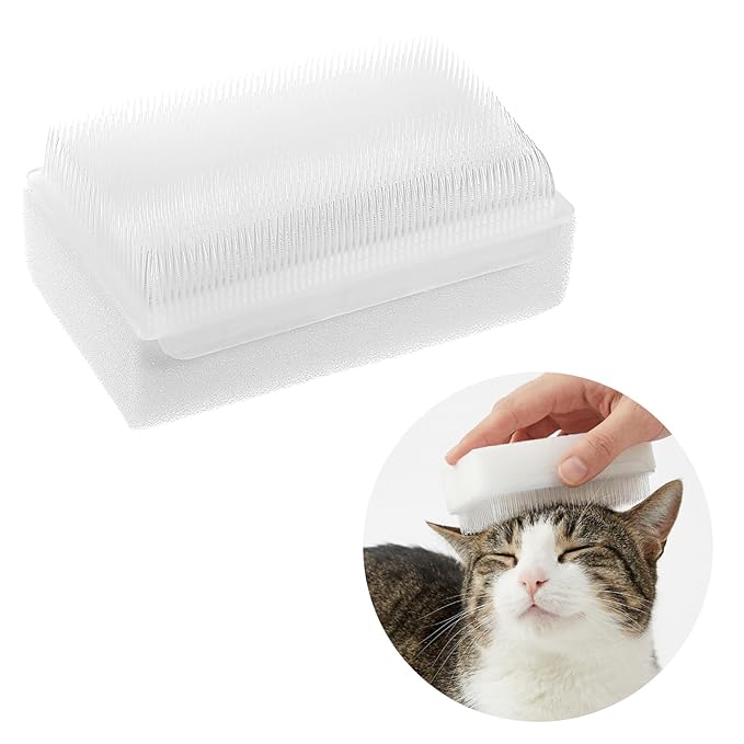 Soft Fur Cat Brush 1000+ Barbed Serrations Gentle Cat Tongue Brush Perfect for Sensitive Cats for Daily Grooming and Enhancing Intimacy 2 Pcs