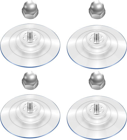 4 Pack Cat Window Perch Suction Cups, Strong Adhesive Replacement PVC Suction Cups with Screws for Foldable & Cordless Cat Window Hammock Seat, Holds Up to 40 lbs