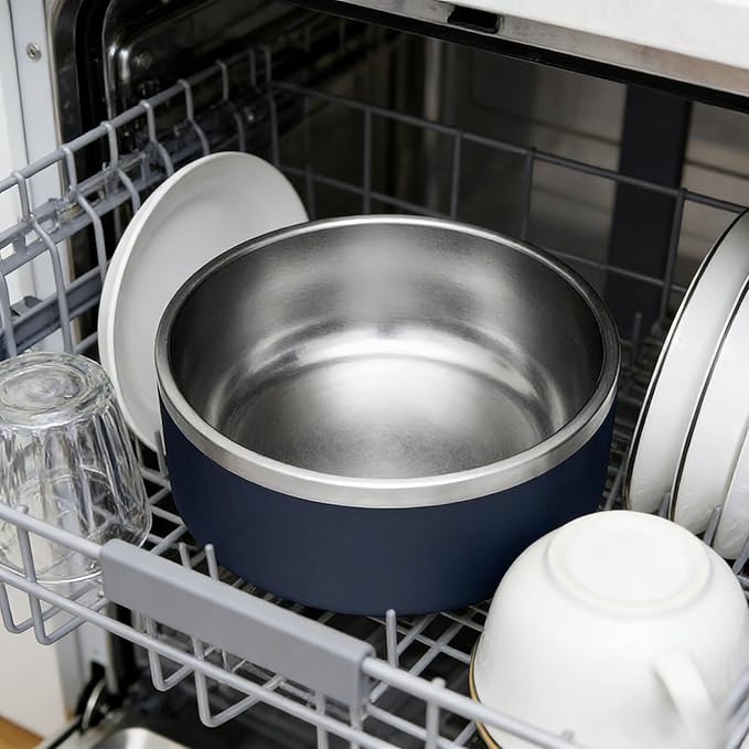 64oz Giant Breed Dog Bowl Non Slip, Commercial Grade Stainless Steel XL Heavy Duty Dog Food Water Bowl for Large Dogs, Dishwasher Safe Jumbo Pet Bowl (Blue)