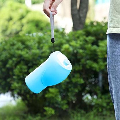 Portable Collapsible Dog Water Bottle - 550ml, Large Wide-Mouth Drinking Bowl, Ideal for Small and Large Dogs on Walks and Outdoor Activities (Blue)