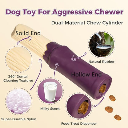 Dog Toys for Aggressive Chewers - Indestructible Extreme Tough Dog Chew Toys for Large, Medium, Small Breeds, Durable Chew Toys to Keep Them Busy, Treat Dispenser, Reduce Boredom, Teeth Cleaning