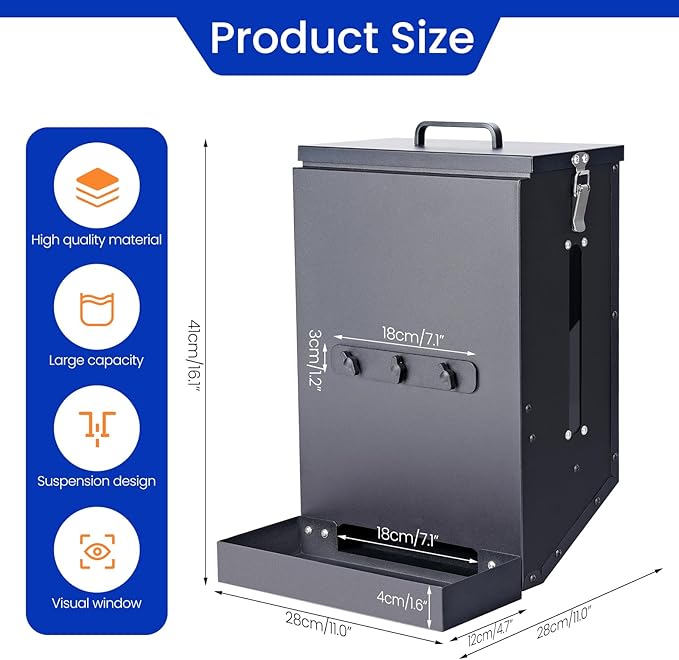 Dog Feeder Hanging Crate Automatic Food Dispenser 17Lbs Hanging Pet Cage Feeder for Large Breed,Rabbit,Chicken,Puppy,Ferret,Chinchilla,Ferret