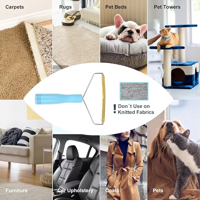 Pet Hair Remover Tool,Uptoroot Cleaner Pro Pet Hair Remover,Cat Hair Remover Multi Fabric Edge and Carpet Rake Scraper -Dog Hair Remover for Rugs,Couch & Pet Towers