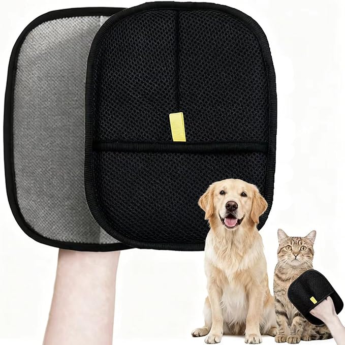 2PCS Pet Hair Removal Glove, Reusable Grooming Gloves for Pet Hair, Washable Cat & Dog Hair Remover for Couch, Furniture, Clothing, Carpet, Car Seats, Bed Sheet