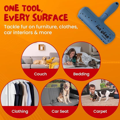 Reusable Pet Hair Remover Roller – Dog & Cat Hair Lint Remover for Furniture, Couch, Carpet, Car & Clothes – No Adhesives – Eco-Friendly- No Tape or Refills