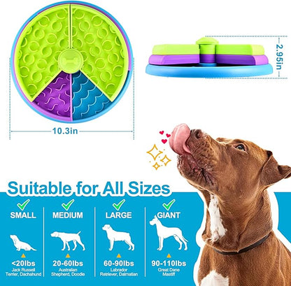 Slow Feeder Dog Bowls - 3 Layers, Interactive Dog Puzzle Game, Anti-Slip Slow Eating Bowl, Maze Dog Food Bowl, Anti-Choking Puzzle Feeder for Dogs & Cats