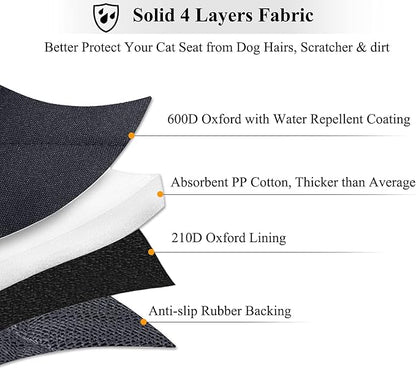 VIVAGLORY Dog Seat Cover Quickcover Seat Protector for Dog, Backseat Cover for Car SUV & Truck, Back Rear Backseat Bench Protector, Large, Heather Black