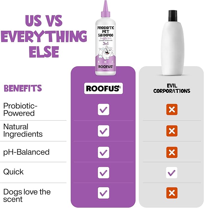 Probiotic Dog Shampoo & Conditioner for Smelly Dogs, Snuggle Sesh Lavender Dog Shampoo for Itchy Skin Relief, Hypoallergenic Pet Shampoo for Conditioner, Moisturizing & Itching.