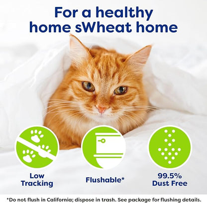 sWheat Scoop Natural Wheat Multi-Cat Litter, Superior Clumping with Odor Neutralizing Enzymes, 28 Pound Bag