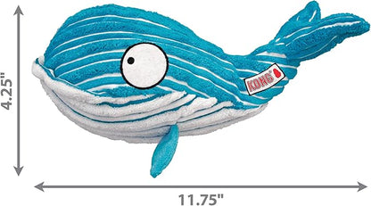 KONG Cuteseas Rufflez Soft Ridged Plush Dog Toy (Shark/Whale)
