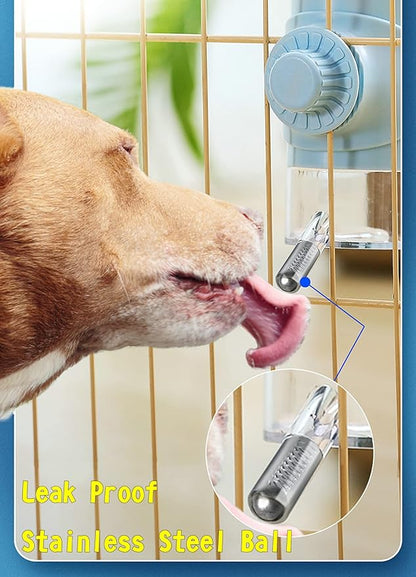 DEYACE Dog Crate Water Bottle Stainless Steel Leak-Proof Ball 24oz Top Fill Dog Water Dispenser for Cage