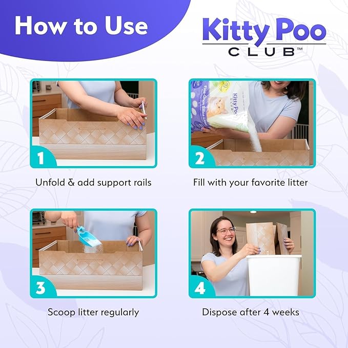 Leakproof Disposable 2-Pack Cat Litter Box with 2 Bags of 6 lbs Litters | Superior Odor Control & Recyclable Design | Perfect for Travel, Multi-Cat Homes & Daily Use — Kitty Poo Club